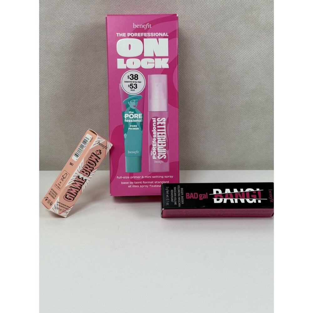 Benefit porefessional Makeup Set Primer Setting Spray Gimme Brow Mascara Black